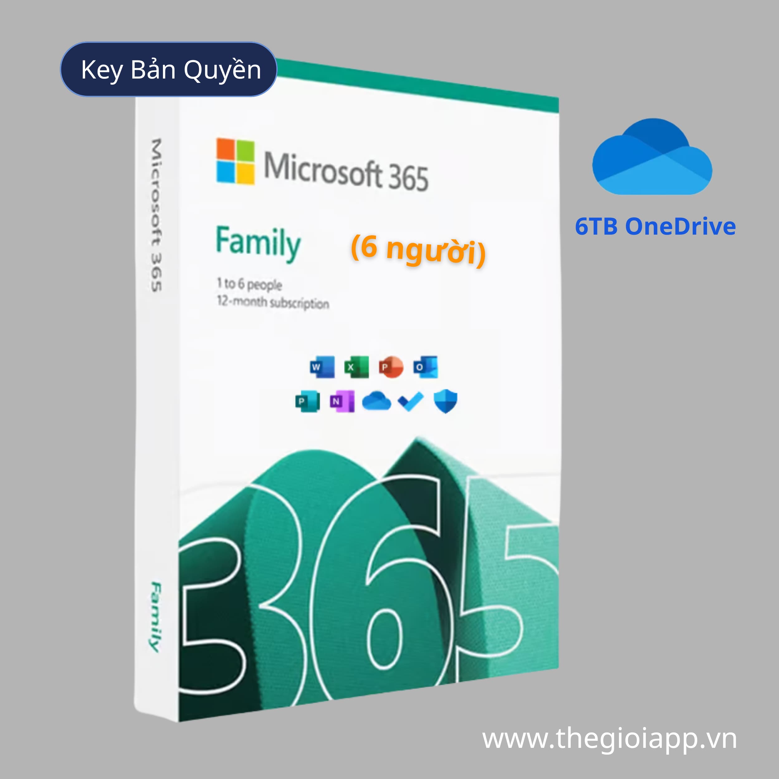 Phần mềm Microsoft 365 Family (6 người) – 12 tháng