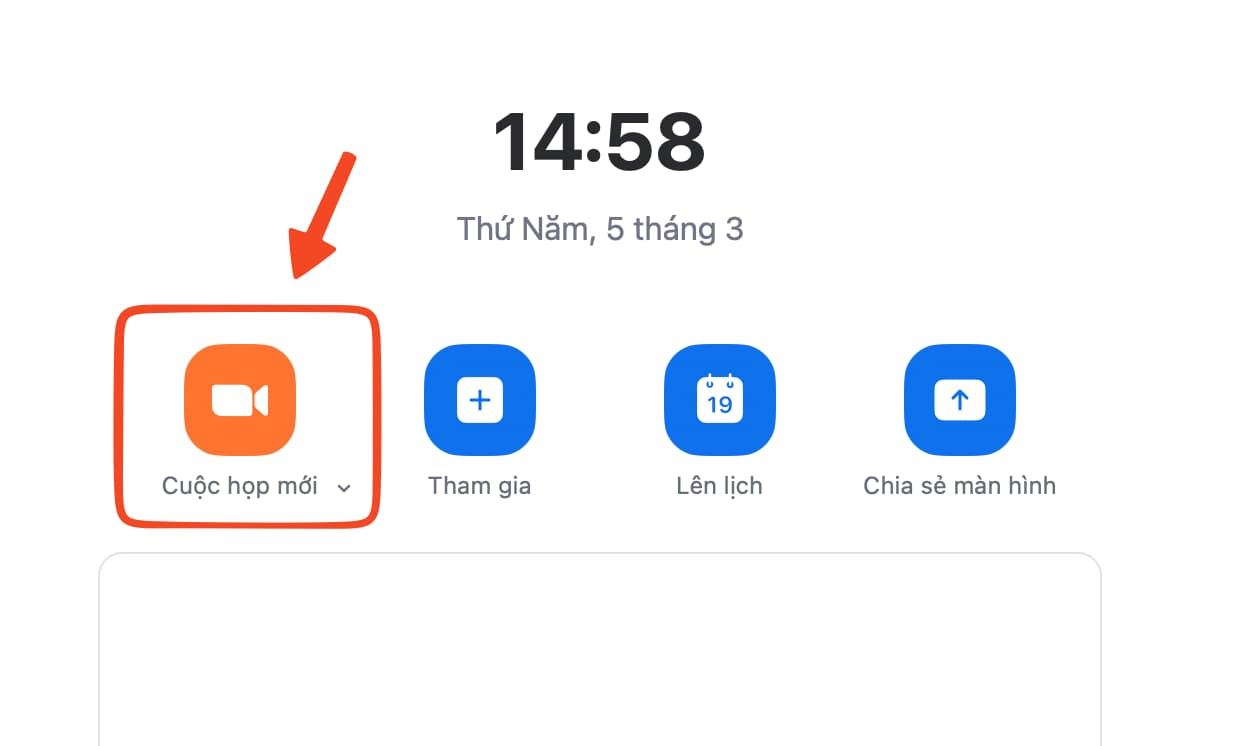 Mở cuộc họp mới trong zoom