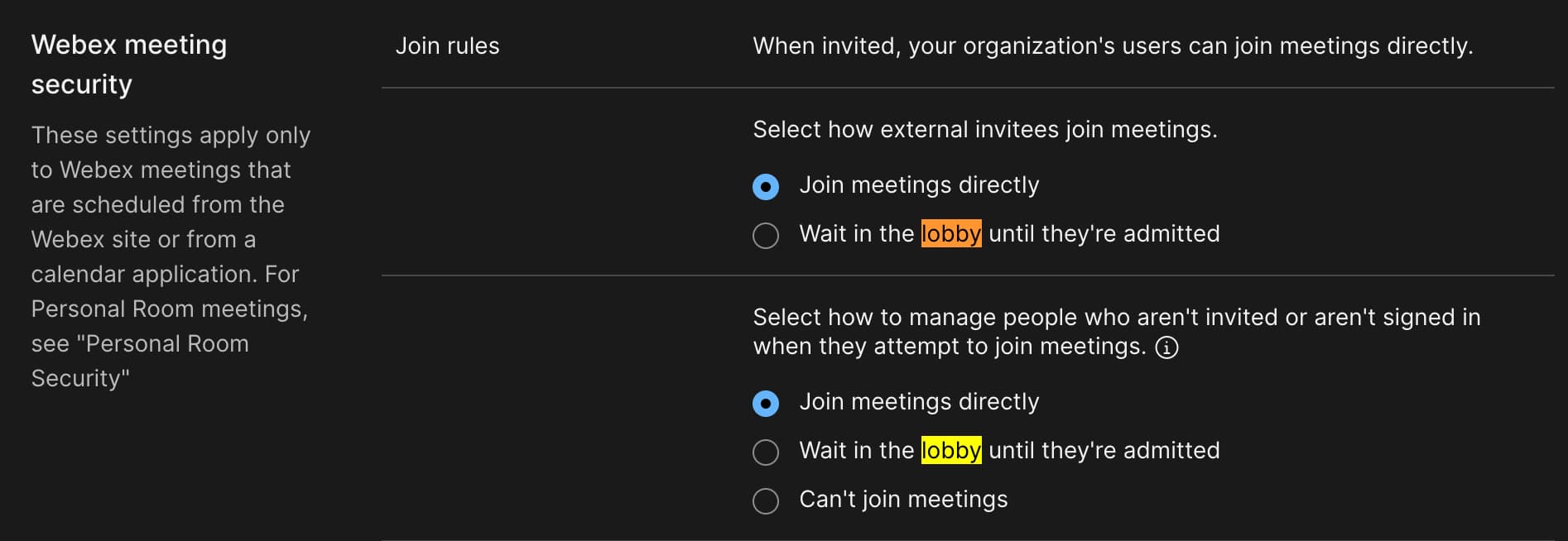 Cách tắt phòng chờ Webex để người tham gia vào thẳng meeting